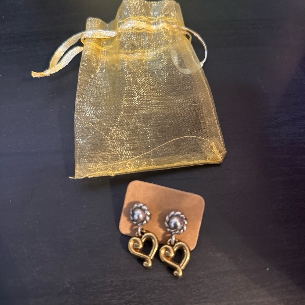 Brighton Gold and Silver Heart Post Earrings